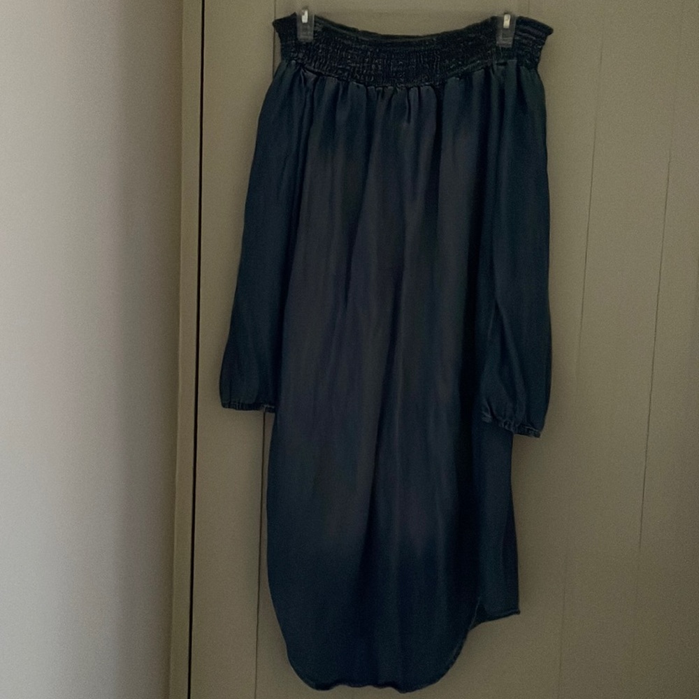 Maternity off shoulders jean dress